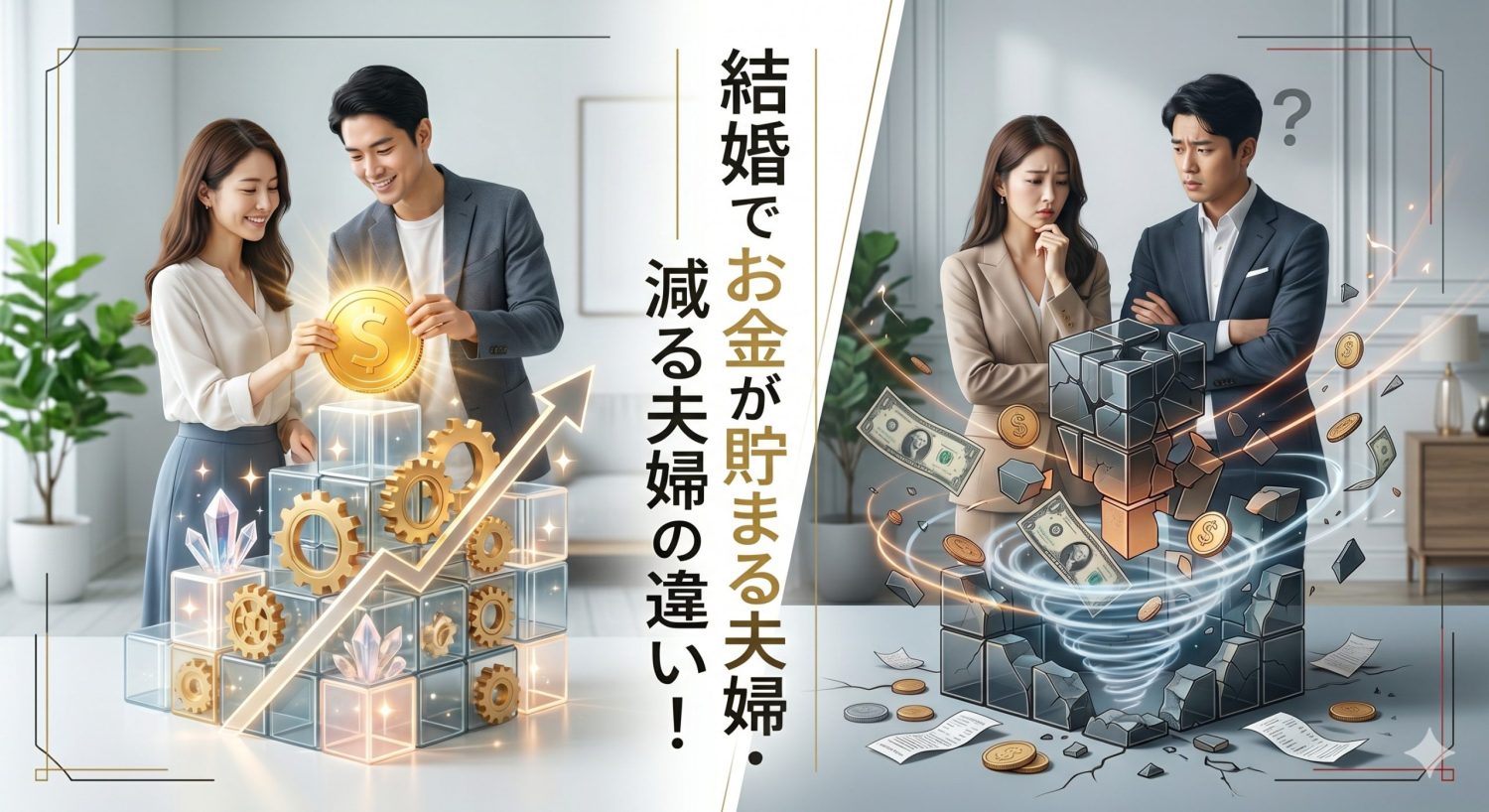 結婚でお金が貯まる夫婦・減る夫婦の違い！家計管理と3つの特徴