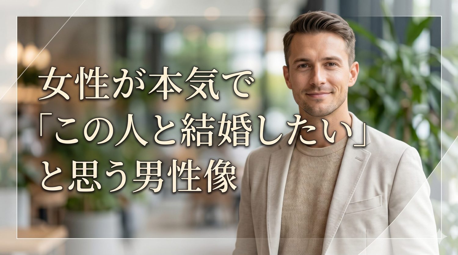 婚活男性必見！女性が本気で「この人と結婚したい」と思う男性像