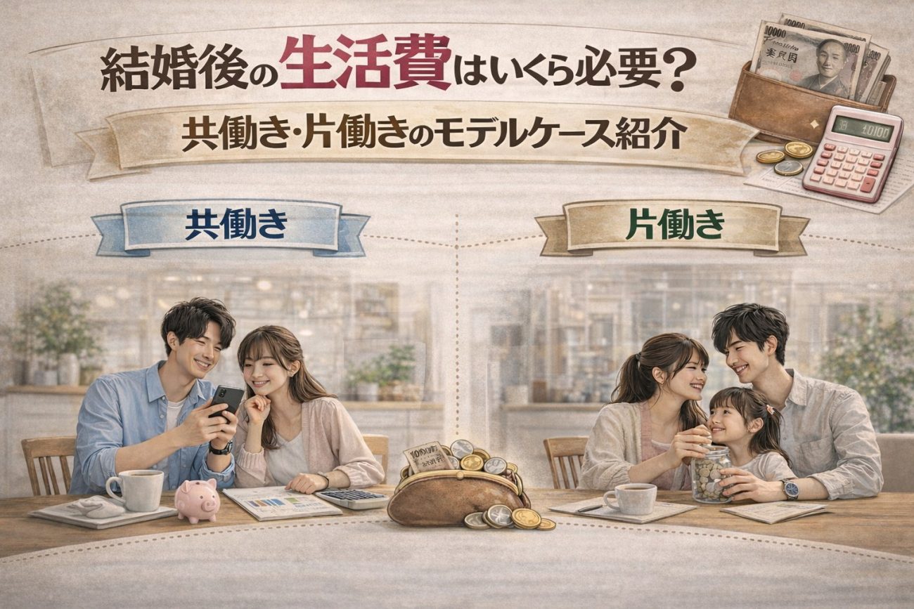 結婚後の生活費はいくら必要？共働き・片働きのモデルケース紹介
