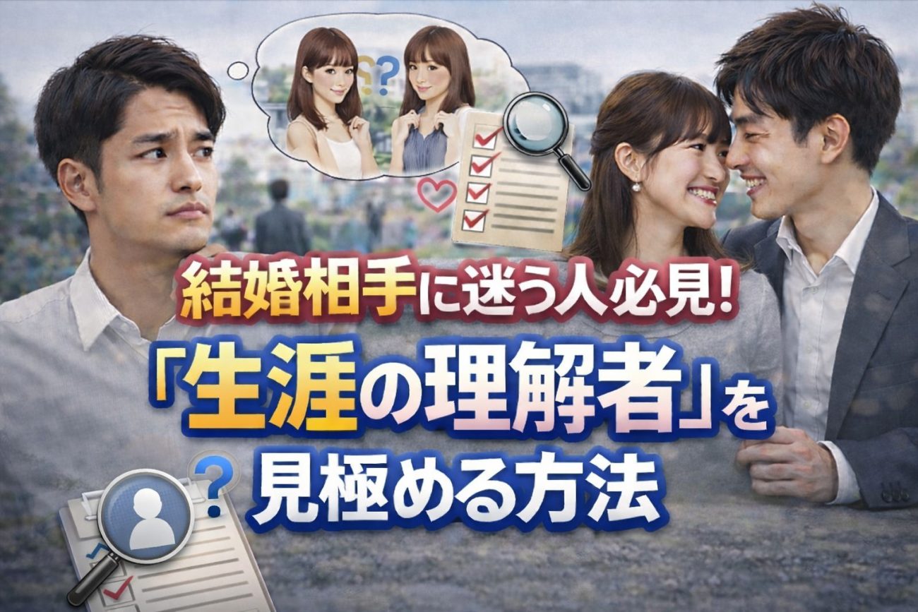 結婚相手に迷う人必見！条件婚活を抜け出し「生涯の理解者」を見極める方法